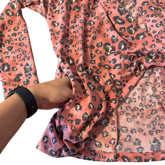 Comfort Code By Cuddl Duds Sz S Multicolor Animal Print Open Front Cardigan EUC - Picture 5 of 11